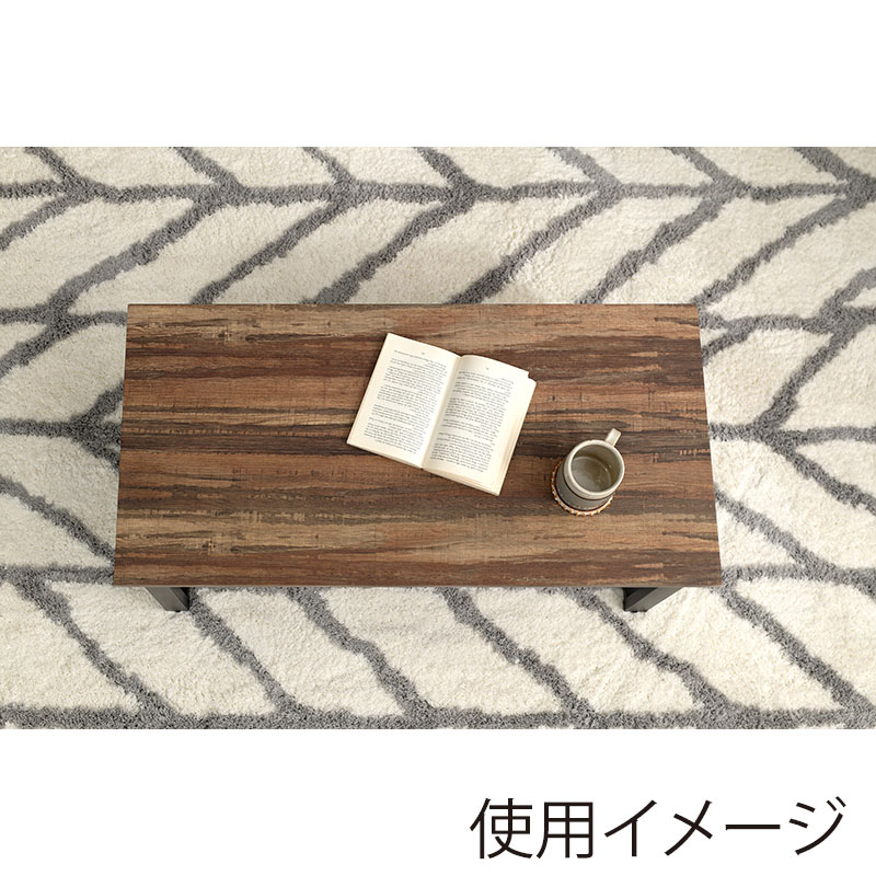 萩原 折りたたみテーブル　棚付　四角脚 ライトブラウン LT-4398LBR 1台（ご注文単位1台）【直送品】