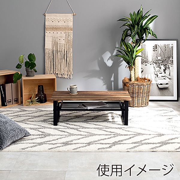 萩原 折りたたみテーブル　棚付　四角脚 ライトブラウン LT-4398LBR 1台（ご注文単位1台）【直送品】