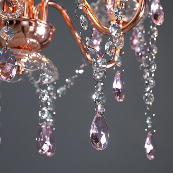 萩原 ガラスシャンデリア 5灯 ピンク NL-8628PK 1台(ご注文単位1台)【直送品】