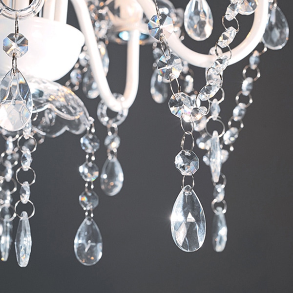 萩原 ガラスシャンデリア 5灯 ホワイト NL-8628WH 1台(ご注文単位1台)【直送品】