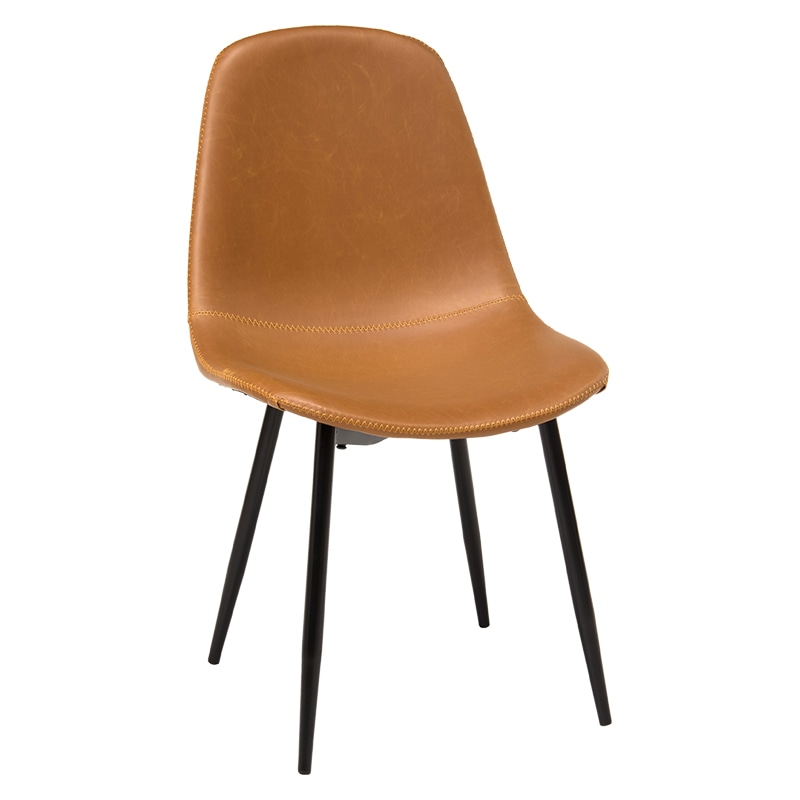 萩原 ダイニング 3点セット 鉄脚テーブル チェアAタイプ キャメル RT-2943-120-ACA-3S 1セット(ご注文単位1セット)【直送品】