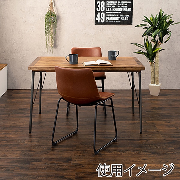 萩原 ダイニング 3点セット 鉄脚テーブル チェアBタイプ ブラウン RT-2943-120-BBR-3S 1セット(ご注文単位1セット)【直送品】