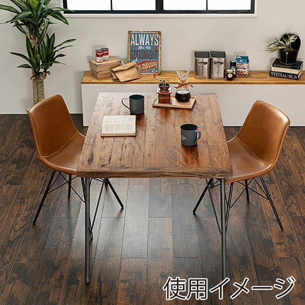 萩原 ダイニング 3点セット 鉄脚テーブル チェアCタイプ キャメル RT-2943-120-CCA-3S 1セット(ご注文単位1セット)【直送品】