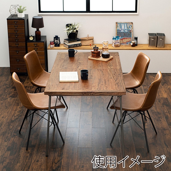 萩原 ダイニング 5点セット 鉄脚テーブル チェアCタイプ キャメル RT-2943-140-CCA-5S 1セット(ご注文単位1セット)【直送品】