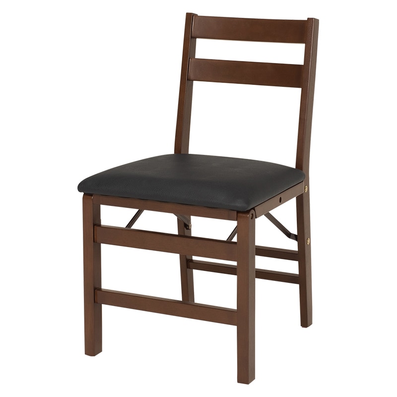 萩原 折りたたみチェア ダークブラウン×ブラック VC-7598DBPB 1台(ご注文単位2台)【直送品】