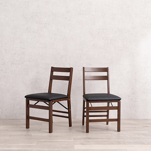 萩原 折りたたみチェア ダークブラウン×ブラック VC-7598DBPB 1台(ご注文単位2台)【直送品】