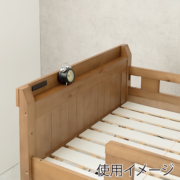 萩原 ロフトベッド 高さ76.5cm ライトブラウン MB-5080-LBR-S 1台(ご注文単位1台)【直送品】