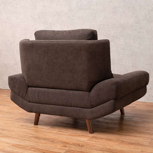 萩原 ごろ寝ソファ 1人掛け クッション付 ダークブラウン ブライト1P-DBR 1台(ご注文単位1台)【直送品】