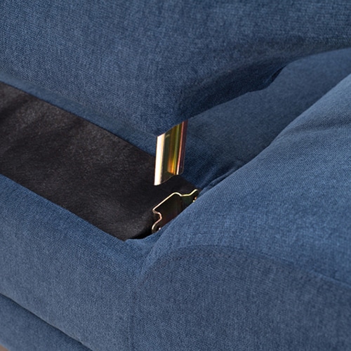 萩原 ごろ寝ソファ　1人掛け　クッション付 ネイビー ブライト1P-NV 1台（ご注文単位1台）【直送品】