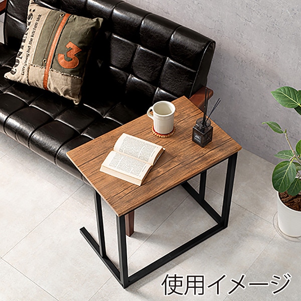 萩原 サイドテーブル　幅60cm ブラウン LST-4662BR 1台（ご注文単位1台）【直送品】