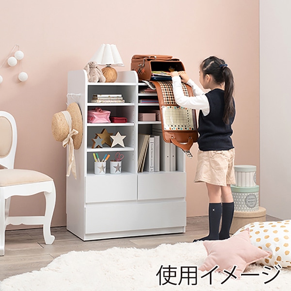 萩原 ランドセルラック 大容量収納タイプ ホワイトウォッシュ RCC-1624WS 1台(ご注文単位1台)【直送品】