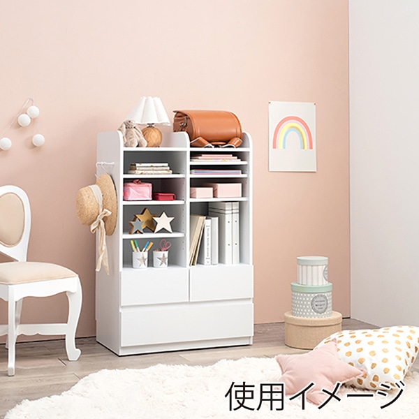 萩原 ランドセルラック 大容量収納タイプ ホワイトウォッシュ RCC-1624WS 1台(ご注文単位1台)【直送品】