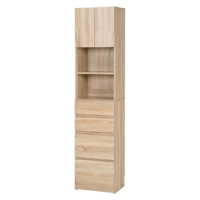 萩原 すき間収納ラック ハイタイプ 幅41cm ナチュラル RCC-1625NA 1台(ご注文単位1台)【直送品】