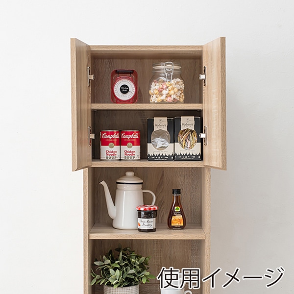 萩原 すき間収納ラック　ハイタイプ　幅41cm ナチュラル RCC-1625NA 1台（ご注文単位1台）【直送品】