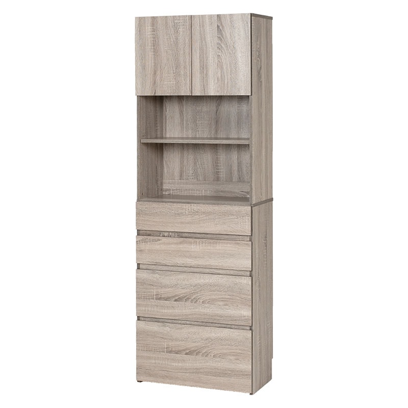 萩原 すき間収納ラック ハイタイプ 幅59cm グレー RCC-1626GY 1台(ご注文単位1台)【直送品】