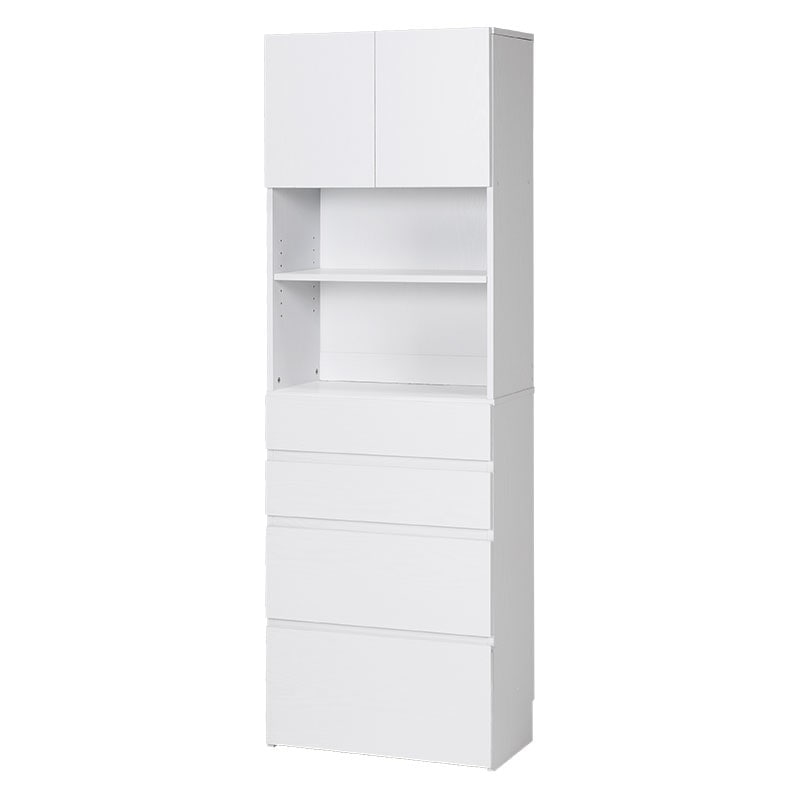 萩原 すき間収納ラック ハイタイプ 幅59cm ホワイト RCC-1626WS 1台(ご注文単位1台)【直送品】