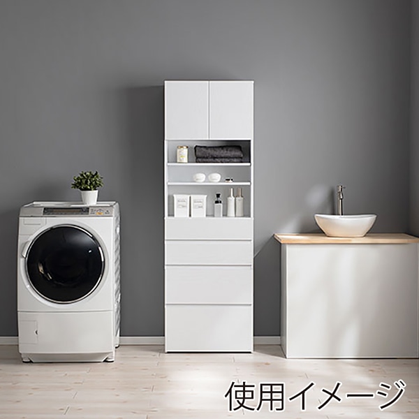 萩原 すき間収納ラック ハイタイプ 幅59cm ホワイト RCC-1626WS 1台(ご注文単位1台)【直送品】