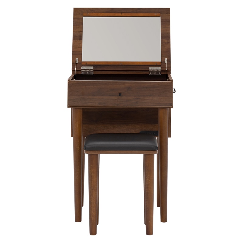 萩原 ドレッサーデスク コンセント付 ダークブラウン MD-6577DBR 1台(ご注文単位1台)【直送品】