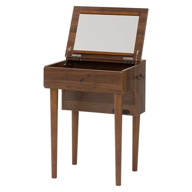 萩原 ドレッサーデスク コンセント付 ダークブラウン MD-6577DBR 1台(ご注文単位1台)【直送品】