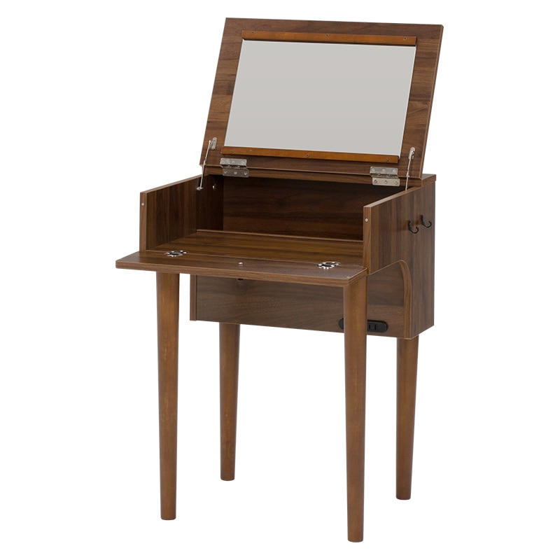 萩原 ドレッサーデスク コンセント付 ダークブラウン MD-6577DBR 1台(ご注文単位1台)【直送品】