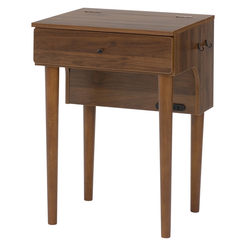 萩原 ドレッサーデスク コンセント付 ダークブラウン MD-6577DBR 1台(ご注文単位1台)【直送品】