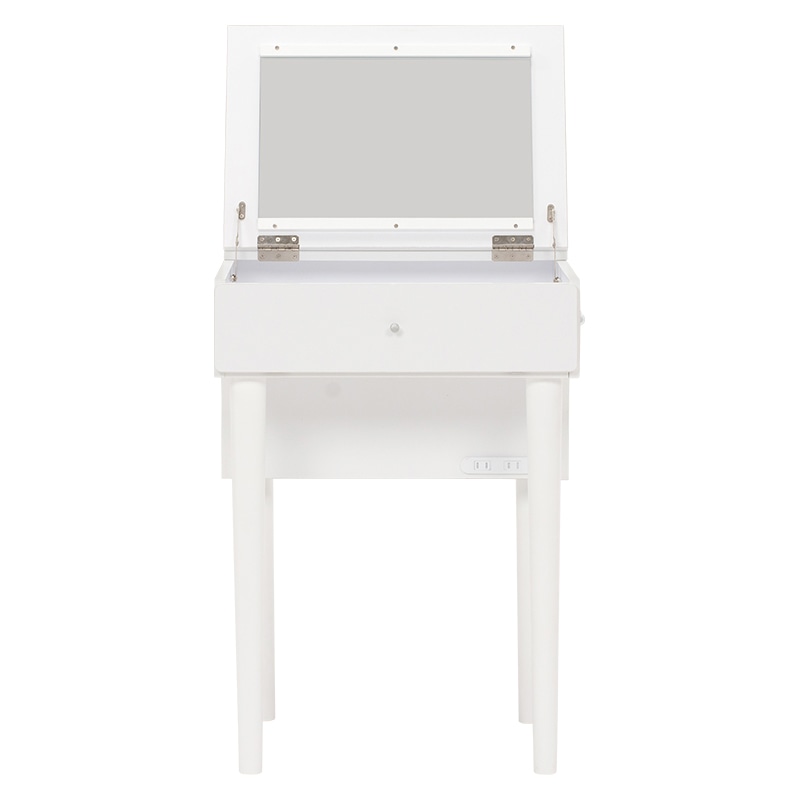 萩原 ドレッサーデスク　コンセント付 ホワイト MD-6577WH 1台（ご注文単位1台）【直送品】