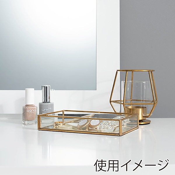 萩原 ドレッサー スツール付 正方形ミラー ホワイト MD-6579WH 1台(ご注文単位1台)【直送品】