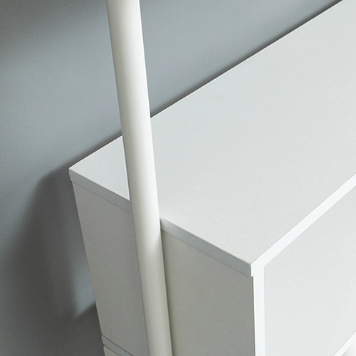 萩原 突っ張りラック 幅70cm ホワイト×ホワイト KTR-3133SW 1台(ご注文単位1台)【直送品】