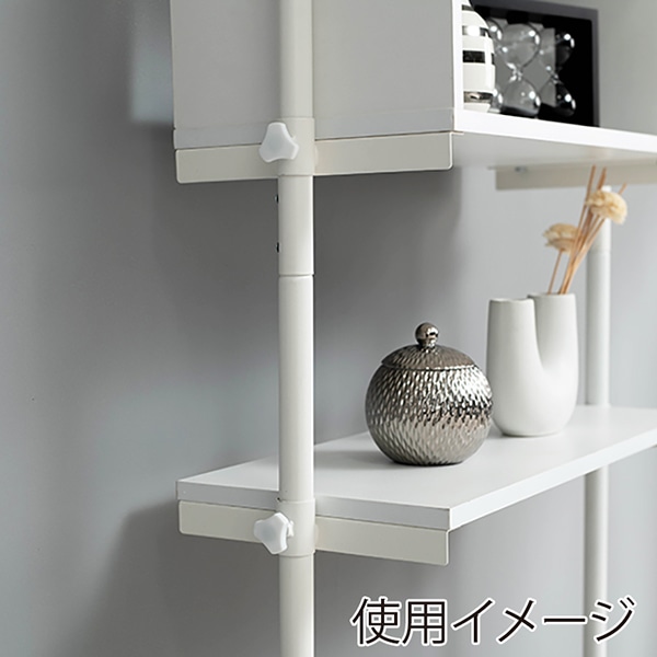 萩原 突っ張りラック 幅70cm ホワイト×ホワイト KTR-3133SW 1台(ご注文単位1台)【直送品】