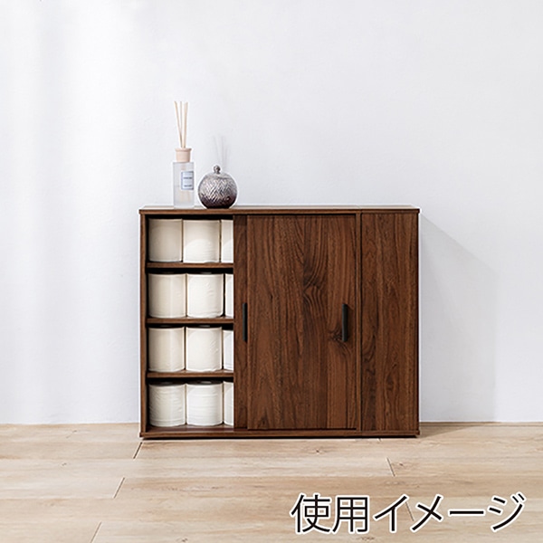 萩原 トイレラック 幅74cm 可動棚付 ブラウン RTR-1139-BR 1台(ご注文単位1台)【直送品】