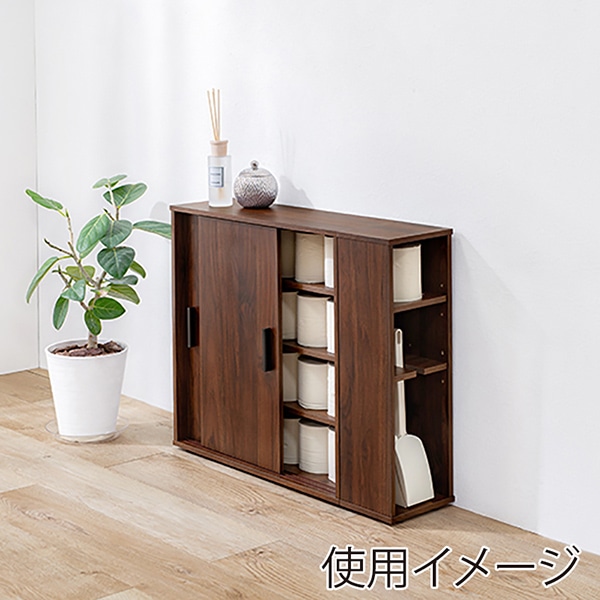 萩原 トイレラック 幅74cm 可動棚付 ブラウン RTR-1139-BR 1台(ご注文単位1台)【直送品】