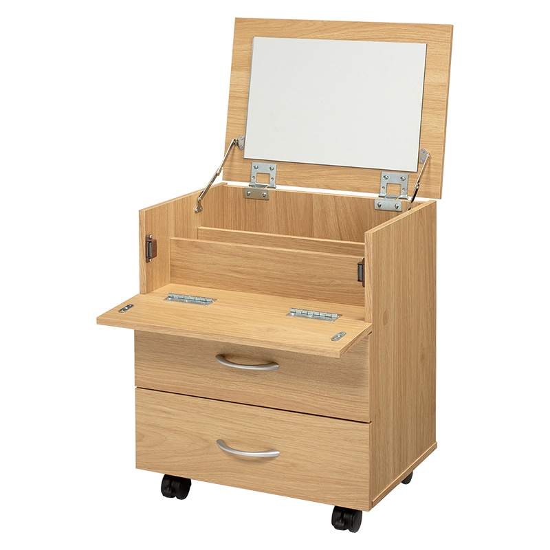 萩原 コスメ収納ワゴン ナチュラル RUD-1830-NA 1台(ご注文単位1台)【直送品】