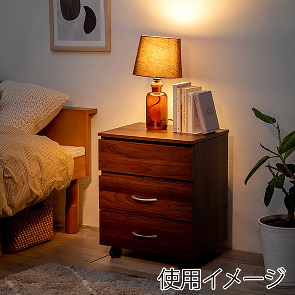 萩原 コスメ収納ワゴン ブラウン RUD-1830-BR 1台（ご注文単位1台）【直送品】