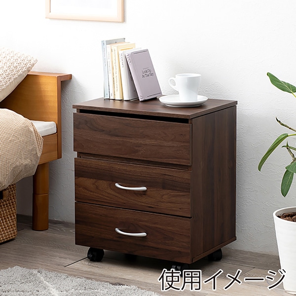 萩原 コスメ収納ワゴン ブラウン RUD-1830-BR 1台（ご注文単位1台）【直送品】