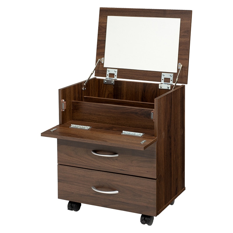 萩原 コスメ収納ワゴン ブラウン RUD-1830-BR 1台（ご注文単位1台）【直送品】