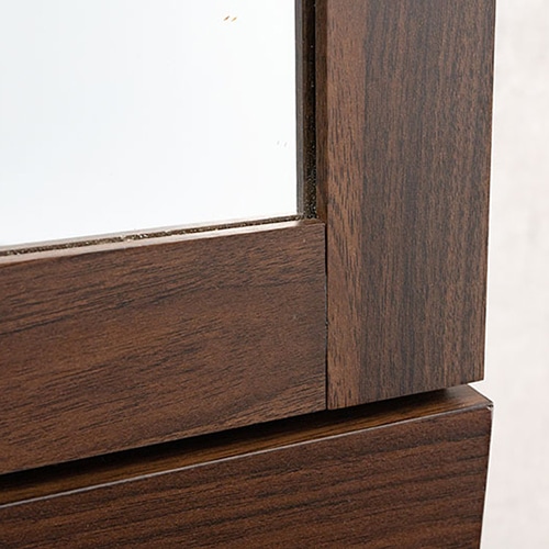 萩原 ミラー付き収納庫 ブラウン RD-1831BR 1台(ご注文単位1台)【直送品】