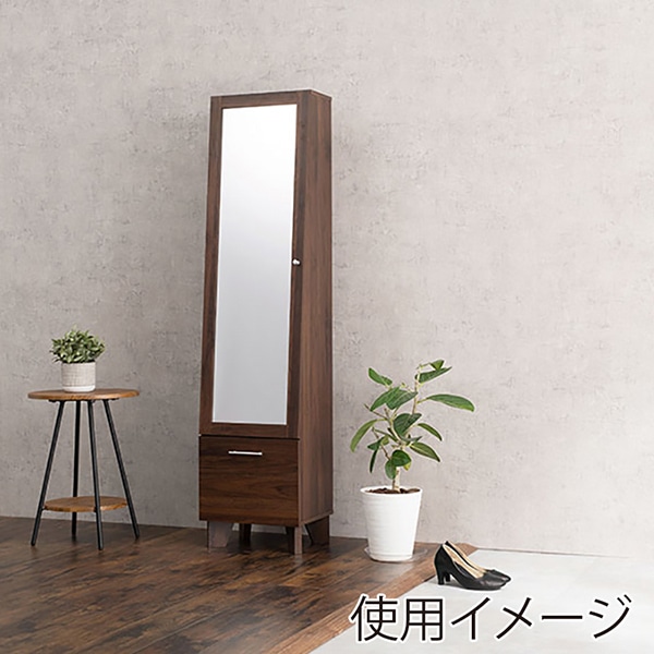 萩原 ミラー付き収納庫 ブラウン RD-1831BR 1台(ご注文単位1台)【直送品】