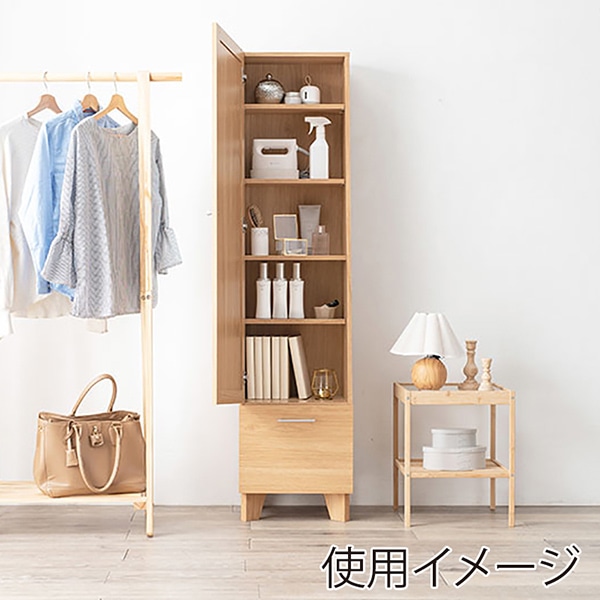 萩原 ミラー付き収納庫 ナチュラル RD-1831NA 1台(ご注文単位1台)【直送品】