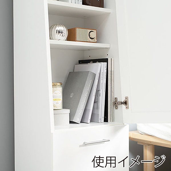 萩原 ミラー付き収納庫 ホワイト RD-1831WH 1台(ご注文単位1台)【直送品】