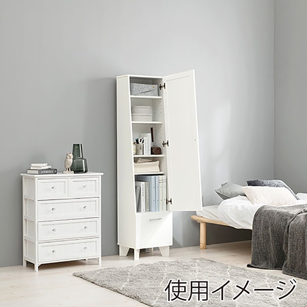 萩原 ミラー付き収納庫 ホワイト RD-1831WH 1台(ご注文単位1台)【直送品】