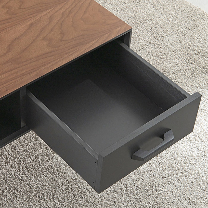 萩原 ローテーブル 幅80cm オープン×引き出し ブラウン MT-6355BR 1台(ご注文単位1台)【直送品】