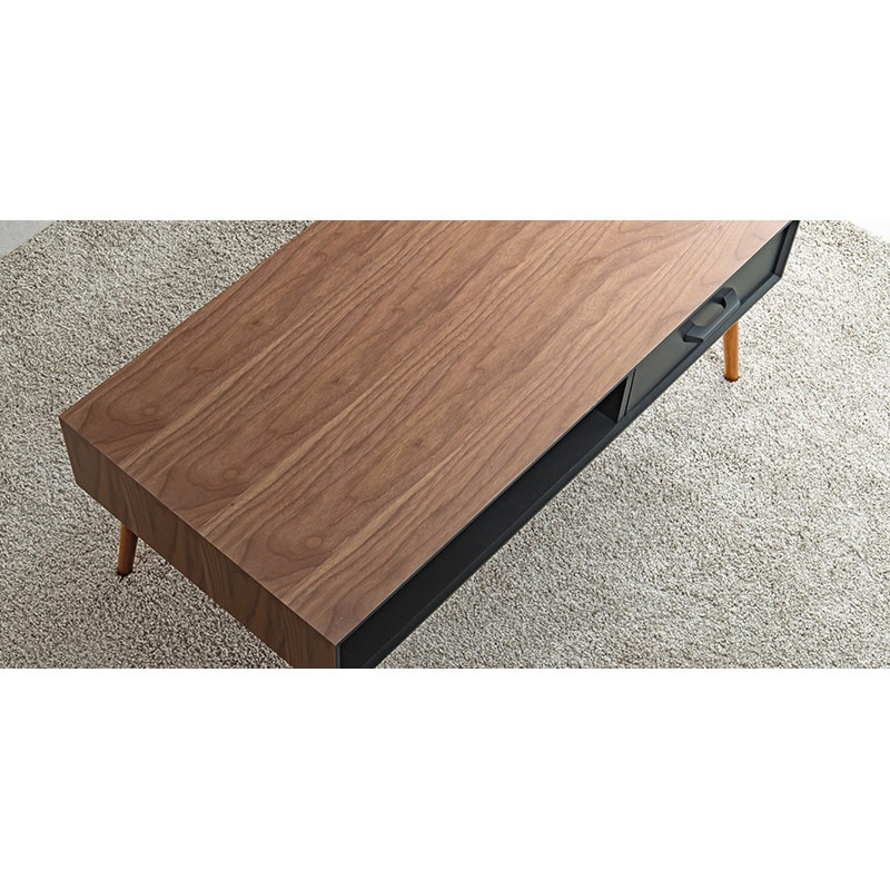 萩原 ローテーブル 幅100cm オープン×引き出し ブラウン MT-6356BR 1台(ご注文単位1台)【直送品】