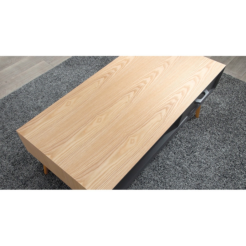 萩原 ローテーブル　幅100cm　オープン×引き出し ナチュラル MT-6356NA 1台（ご注文単位1台）【直送品】