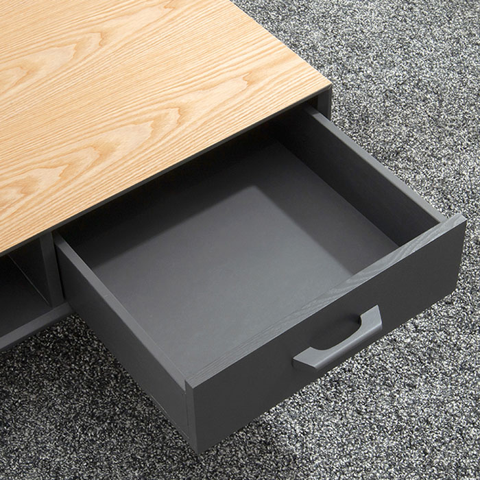 萩原 ローテーブル　幅100cm　オープン×引き出し ナチュラル MT-6356NA 1台（ご注文単位1台）【直送品】