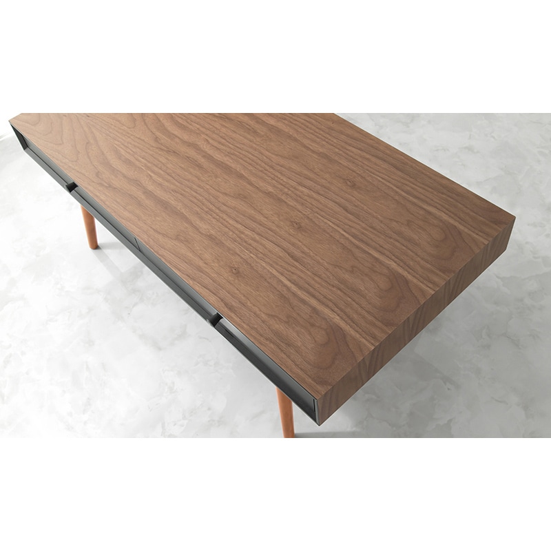 萩原 ローテーブル 幅100cm 引き出し×2 ブラウン MT-6766BR 1台(ご注文単位1台)【直送品】