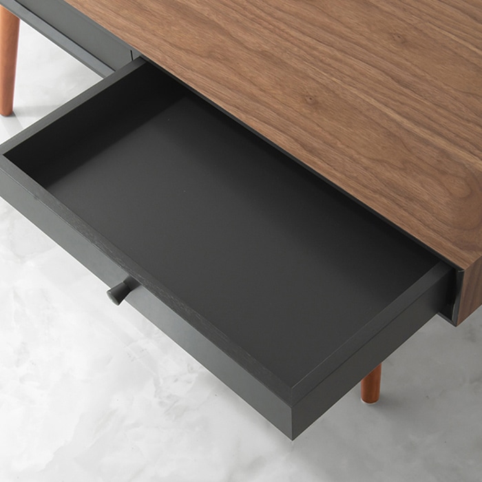 萩原 ローテーブル 幅100cm 引き出し×2 ブラウン MT-6766BR 1台(ご注文単位1台)【直送品】