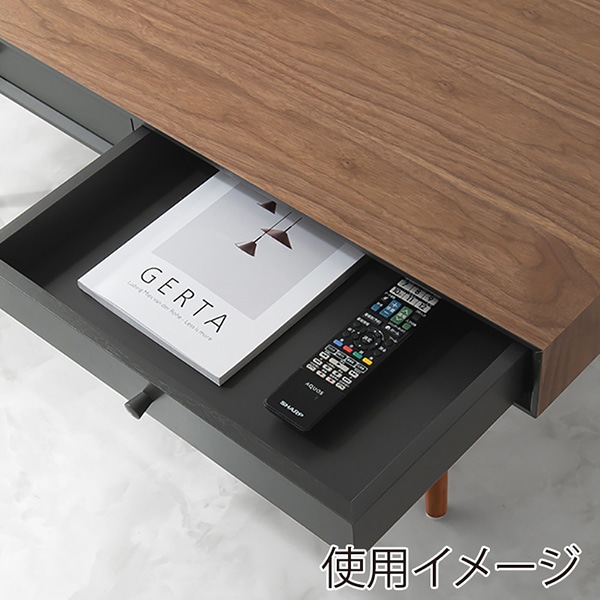 萩原 ローテーブル 幅100cm 引き出し×2 ブラウン MT-6766BR 1台(ご注文単位1台)【直送品】