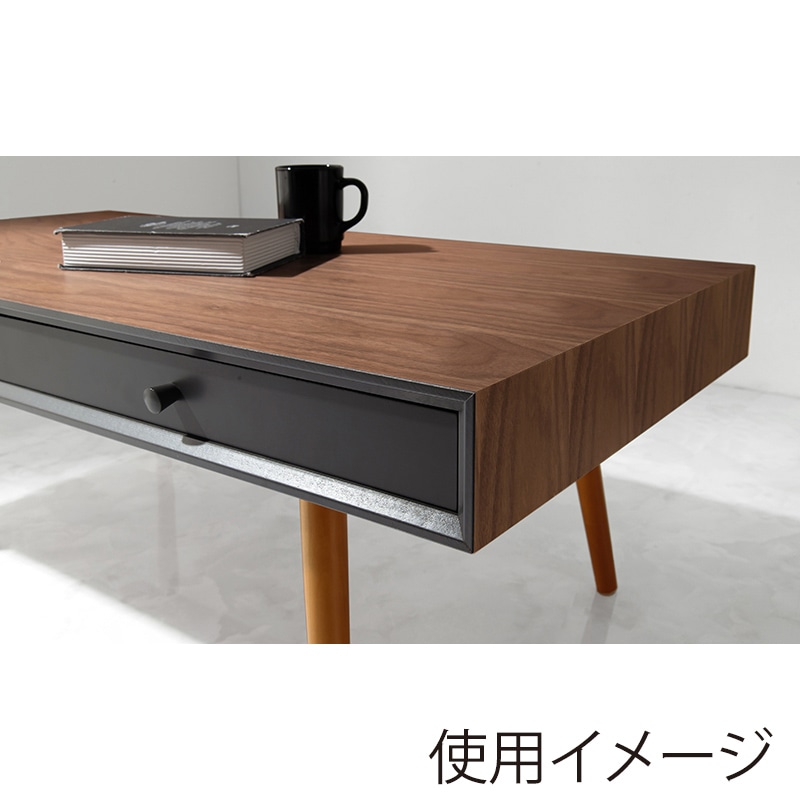 萩原 ローテーブル 幅100cm 引き出し×2 ブラウン MT-6766BR 1台(ご注文単位1台)【直送品】