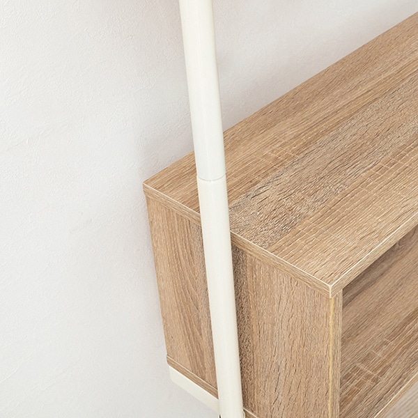 萩原 突っ張りラック ナチュラル×アイボリー KTR-3133WH 1台（ご注文単位1台）【直送品】