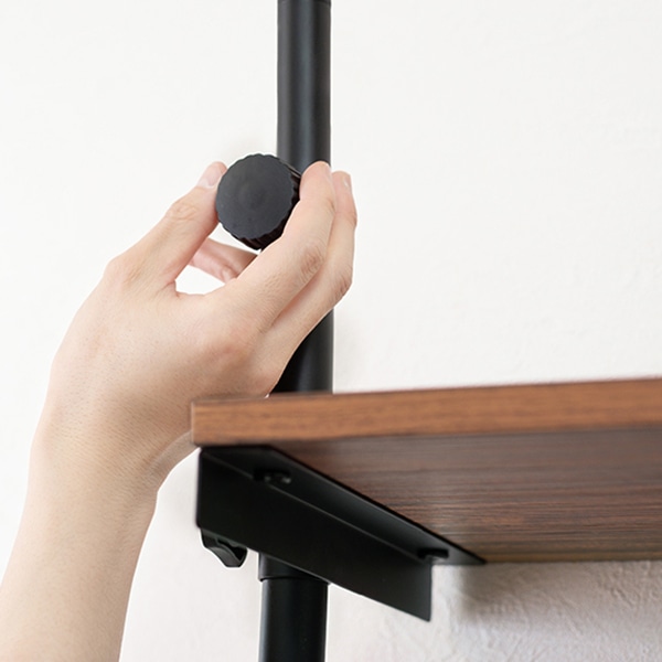 萩原 突っ張りラック ブラウン×ブラック KTR-3134BR 1台(ご注文単位1台)【直送品】